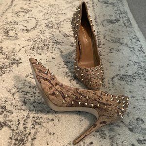 BCBGeneration Studded Spiked Snakeskin Heels